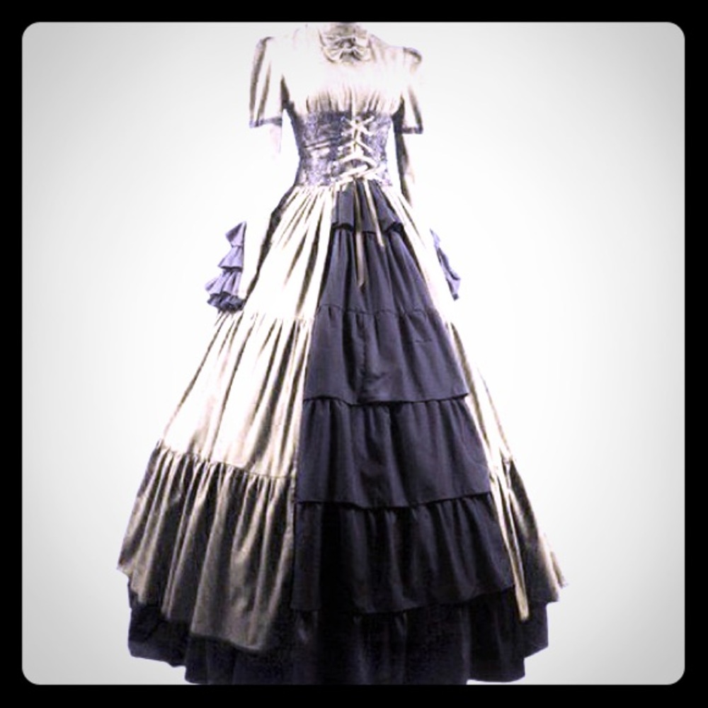 Dickens Faire Bowknot Dress (Champagne)